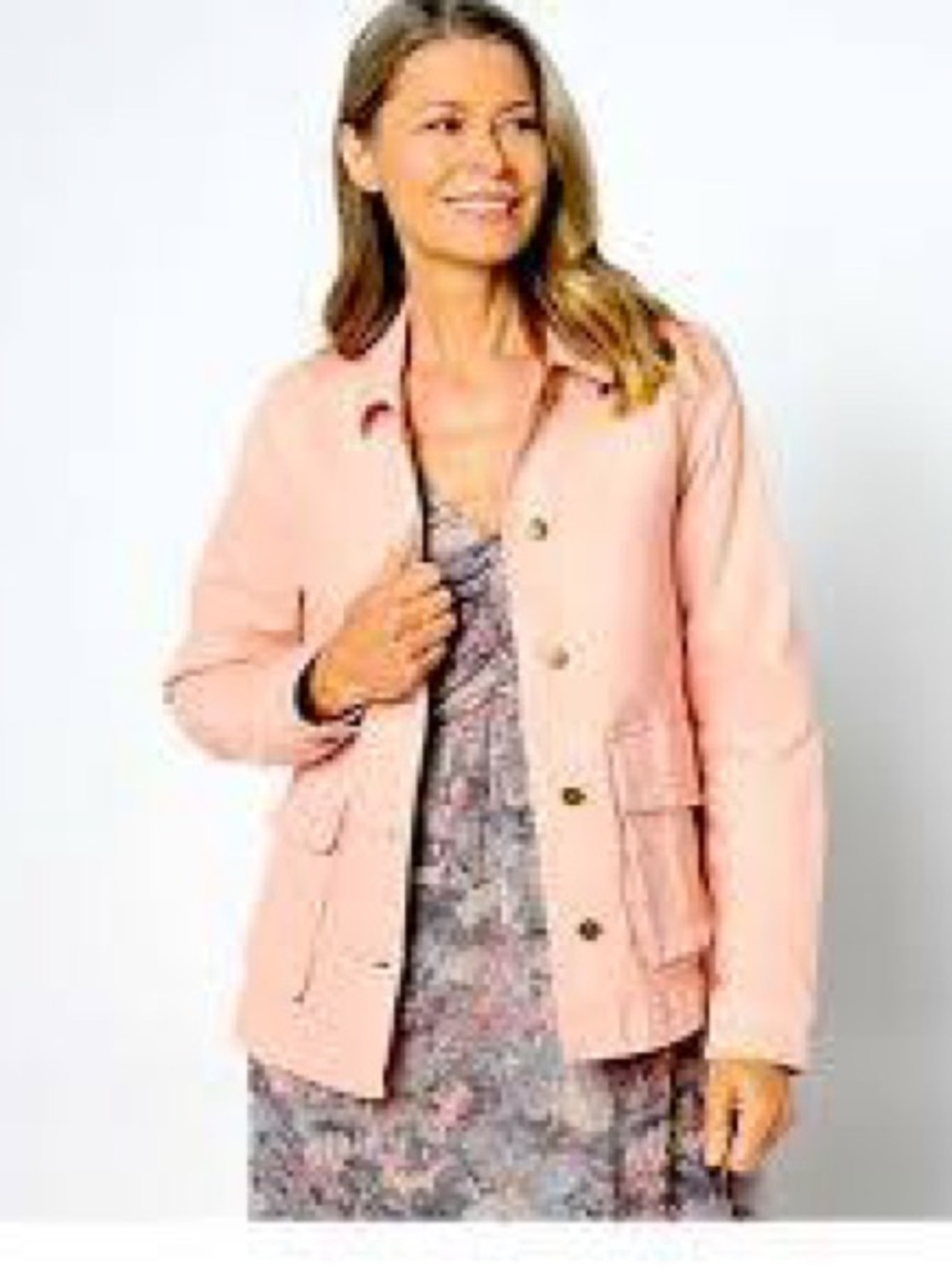 Jennie Garth Dylan Denim Jacket Women’s Size Large Precious Pink!